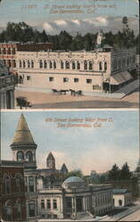 D Street and 4th Street, San Bernardino Postcard