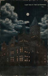 Court House by Night, San Bernardino Postcard