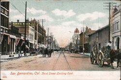 San Bernardino, Cal. Third Street Looking East California Postcard Postcard Postcard