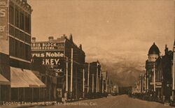 Looking East on 3rd St., San Bernardino California Postcard Postcard Postcard