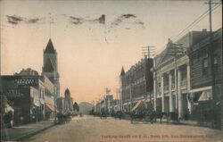 Looking South on E Street from 4th, San Bernardino California Postcard Postcard Postcard