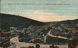 Heart of Hot Springs, Looking North from Eastman Hotel Tower Postcard