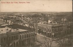 Partial Bird's Eye View, Hampton, Iowa Postcard