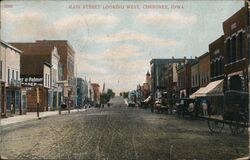 Main Street Looking West, Cherokee Postcard