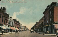 Main Street Looking East, Marshalltown, Iowa Postcard