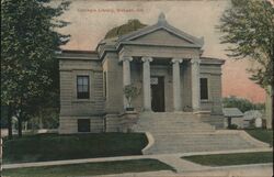 Carnegie Library, Wabash Postcard