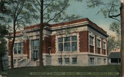 Carnegie Library, Bayard Park, Evansville Postcard