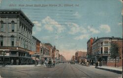 Main Street North from Marion St., Elkhart Postcard