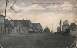 Scene on R. R. Street, Brookston, Indiana Postcard Postcard Postcard