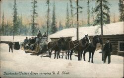 Fairbanks-Valdez Stage Carrying U.S. Mail Alaska Postcard Postcard Postcard