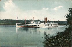 Day Boat Passing Four Mile Point, Hudson River Postcard