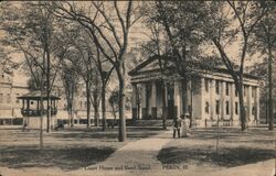 Court House and Band Stand, Pekin IL Postcard