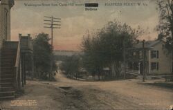 Washington Street from Camp Hill toward Bolivar, Harpers Ferry West Virginia W. E. Dittmeyer Postcard Postcard Postcard