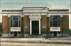 Carnegie Library, Colorado Springs Postcard