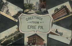 Greetings from Erie PA Postcard