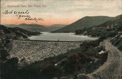 Escondido Dam, San Diego Postcard