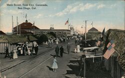 Main Street, Tent City, Coronado Postcard