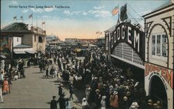 Silver Spray Pier, Long Beach Postcard