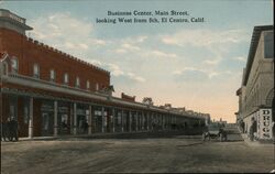 Business Center, Main Street, El Centro Postcard