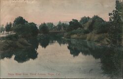 Napa River from Third Avenue California Postcard Postcard Postcard