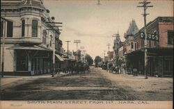 South Main Street from 1st, Napa Postcard