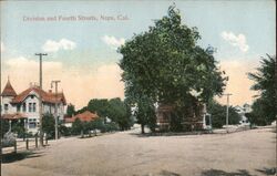 Division and Fourth Streets, Napa, Cal. California Postcard Postcard Postcard