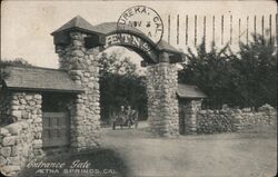 Entrance Gate, Aetna Springs, California Postcard