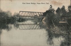 First Street Bridge, Napa River Postcard