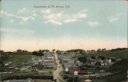 Panorama of Point Arena, CA Postcard