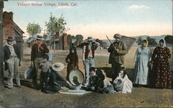 Yokayo Indian Village, Ukiah, CA Postcard