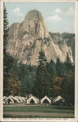 Camp Ahwahnee, Sentinel Rock, Yosemite Valley California Postcard Postcard Postcard