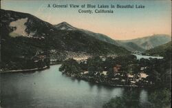 General View of Blue Lakes, Lake County Postcard