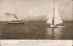 Boating on Clear Lake Postcard