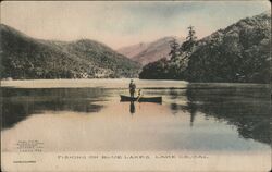 Fishing on Blue Lakes Postcard