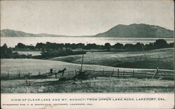 View of Clear Lake and Mt. Konocti from Upper Lake Road, Lakeport, CA Postcard