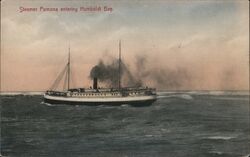 Steamer Pomona Entering Humboldt Bay Eureka, CA Postcard Postcard Postcard