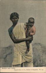 Mother and Child, India Postcard