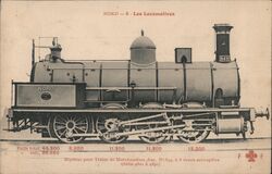 French Steam Locomotive NORD No. 849 Postcard