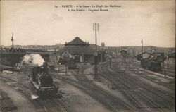 87. NANCY. - A la Gare - Le Dépôt des Machines France Postcard Postcard Postcard