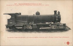 FC Central Nord Argentine Republic 2-6-0 Locomotive No. 166 Postcard