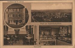 Tauberbischofsheim Germany, Cafe Kondrad Interior & Exterior Views Postcard