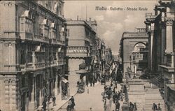 Malta - Valletta - Strada Reale Postcard Postcard Postcard