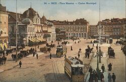 Nice Place Massena - Casino Municipal France Postcard Postcard Postcard