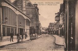 Chatillon-sur-Seine, Côte d'Or, Vue des Ponts et le Marché Couvert Postcard