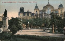 Buenos Aires - Plaza Libertad y Teatro Coliseo Postcard