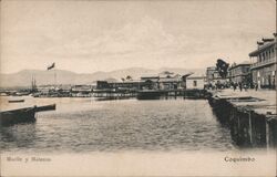 Muelle y Malecon, Coquimbo Chile Postcard Postcard Postcard