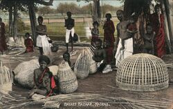 Basket Bazaar, Madras Postcard