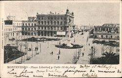 Montevideo - Plaza Libertad y Calle 18 de Julio Uruguay Postcard Postcard Postcard