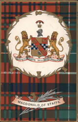 MacDonald of Staffa Clan Tartan Crest Motto Postcard Postcard