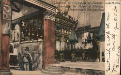 Interior Church of Nativity Bethlehem Palestine c1905 Postcard